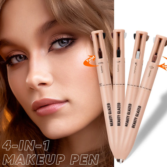 Beauty Glazed Multi-Function 4-in-1 Waterproof Makeup Pen for Eyeliner, Brow, Lip, and Highlighter